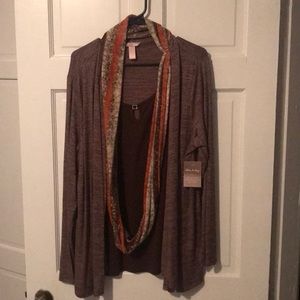 Cute layered blouse with scarf